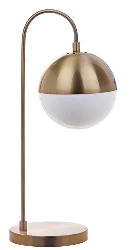 Contemporary Brass Gold 20.5" Desk Lamp with Retro Globe Shade