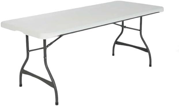 Lifetime 6 Foot Rectangle Folding Table Indoor/Outdoor Commercial Grade, White Granite (80306)