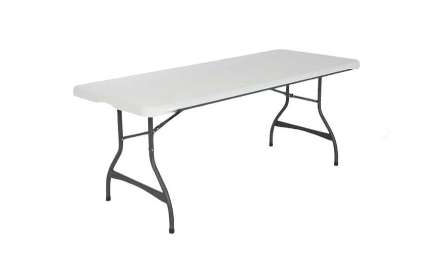 Lifetime 6 Foot Rectangle Folding Table Indoor/Outdoor Commercial Grade, White Granite (80306)