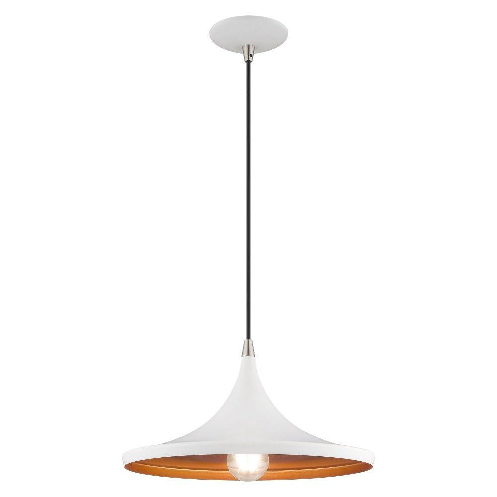 Livex Lighting Metal Shade 1 - Light Chandelier in  White