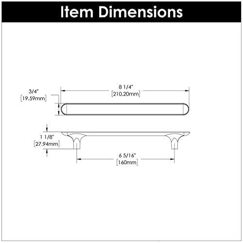 Hickory Hardware Maven Kitchen Cabinet Handles, Solid Core Drawer Pulls for Cabinet Doors, 6-5/16" (160mm)