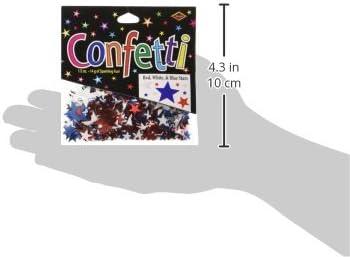 Beistle Red, White & Blue Stars Confetti, 4 bags of .5 oz (4/Pkg) Multicolored