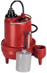 Red Cast Iron 1/3 HP Effluent Pump with 10 ft Cord