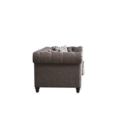 Acme Furniture Aurelia Loveseat w/2 Pillows, Gray Linen