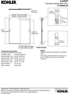 Levity 59.62" x 62" Bypass Bath Door with CleanCoat® Technology
