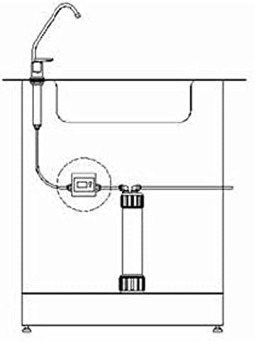 IDENTER Filter Monitor Flowmeter Digital LCD Display Water Liquid Control Flow Sensor 3/8" NPT Liter/Gallon Counting Down