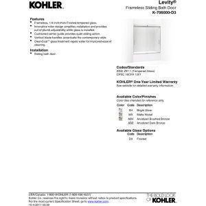 Levity 59.62" x 62" Bypass Bath Door with CleanCoat® Technology
