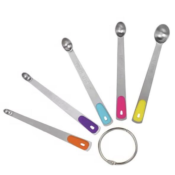 Measuring Spoons Set, Heavy Duty Stainless Steel Measuring Spoons, Mini Measuring Spoon for Cooking Baking, Tablespoon Teaspoon for Dry or Liquid Ingredients, Fits in Spice Jar,set of 5