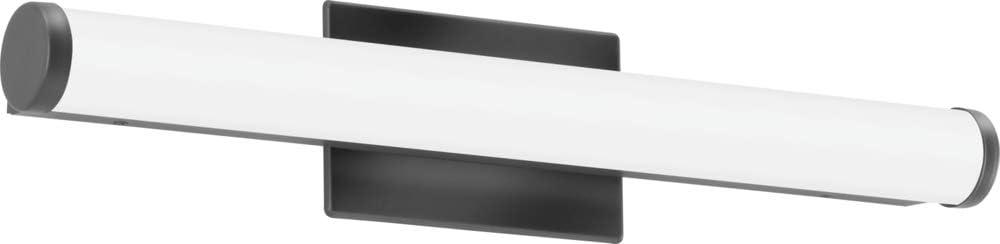 Modern Matte Black 21" LED Vanity Light with White Acrylic Shade