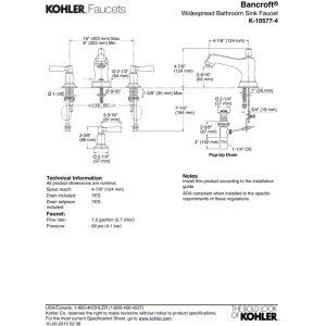 Kohler ® Bancroft Chrome Bathroom Sink Faucet