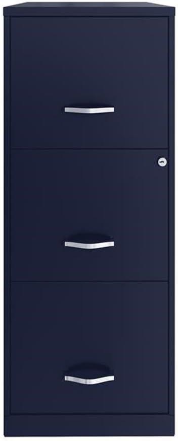 Space Solutions 18" Deep 3 Drawer Smart Letter Width Vertical File Cabinet, Navy