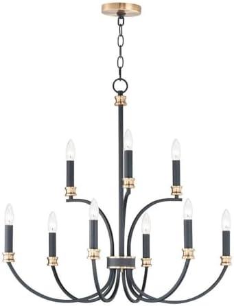 11377BKAB-Maxim Lighting-Charlton - 9 Light Chandelier     -Traditional Installation