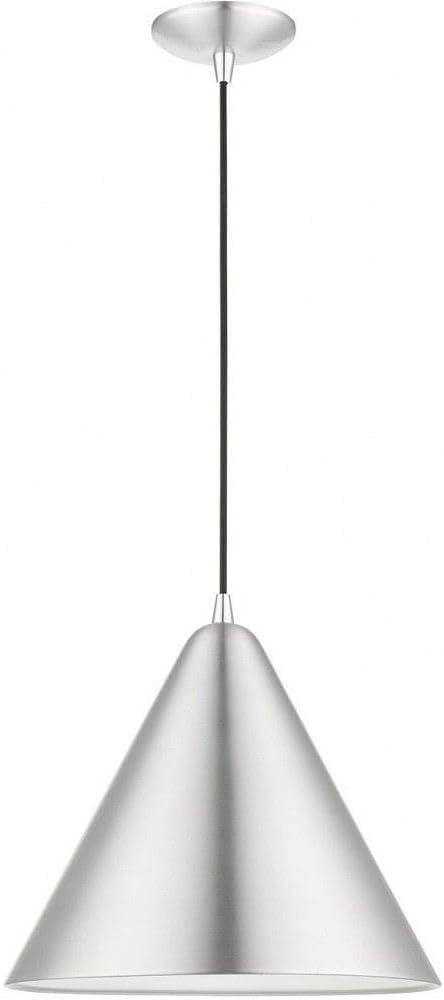 Livex Lighting Dulce 1 - Light Pendant in  Brushed Aluminum/Polished Chrome