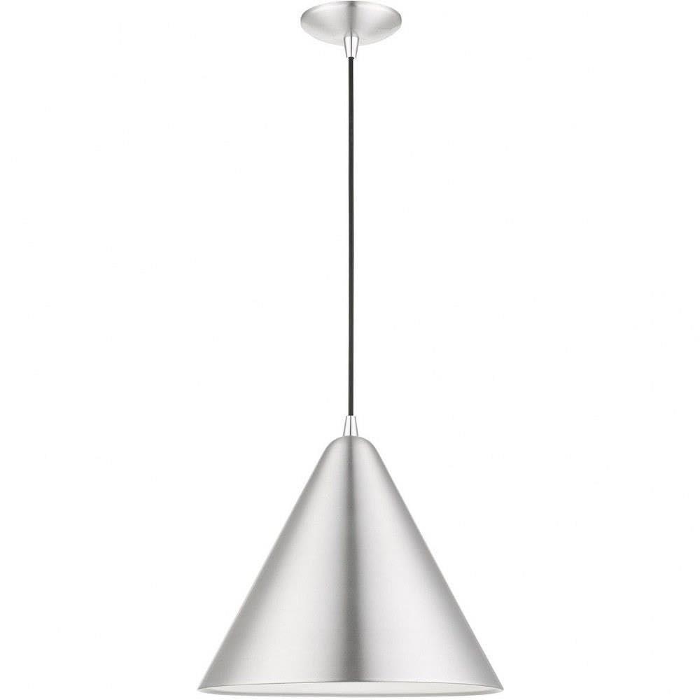 Livex Lighting Dulce 1 - Light Pendant in  Brushed Aluminum/Polished Chrome