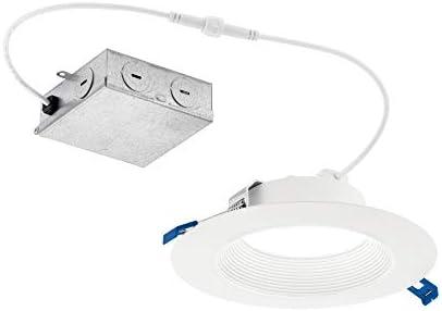 Kichler Dlrc06r3090 Led Canless Recessed Light 6" Round Baffle Recessed Trim - White