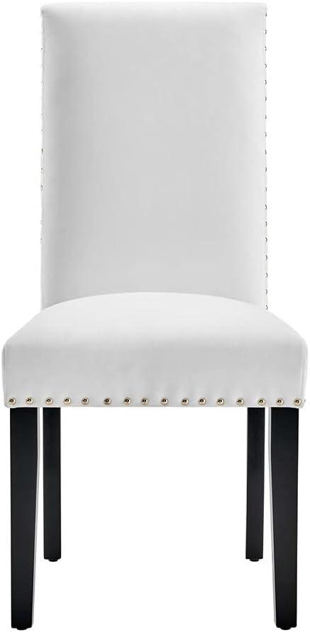 Modway Silver Orchid Lind Velvet Nailhead Trim Dining Side Chairs