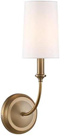 Vibrant Gold Geometric Sconce with White Glass Shade