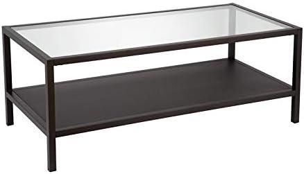 Evelyn&Zoe Rigan 45" Wide Rectangular Coffee Table, Blackened Bronze