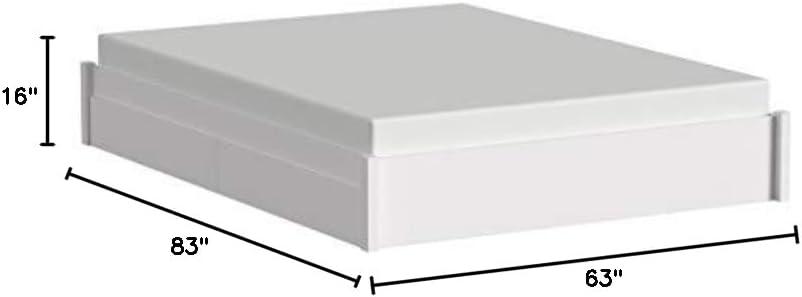 Queen Select 4 - Post Platform Bed with 2 Drawers White - Prepac