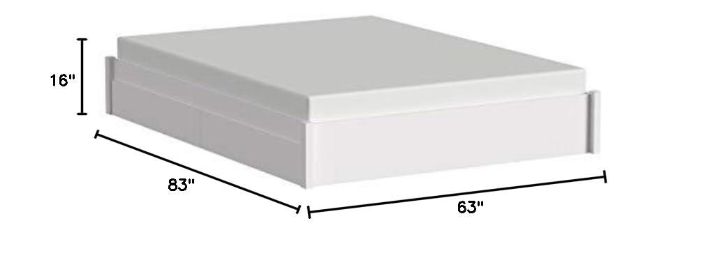 Queen Select 4 - Post Platform Bed with 2 Drawers White - Prepac