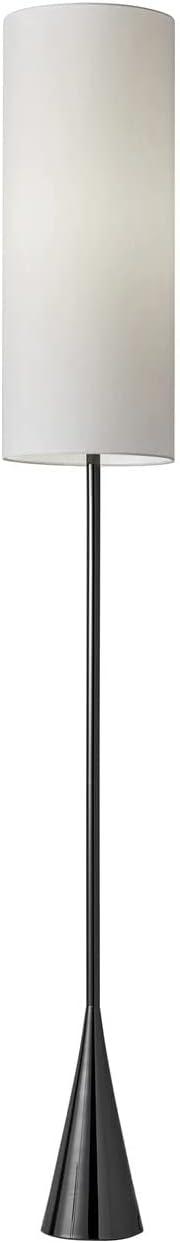 Elegant Black Nickel 74" Floor Lamp with Silk-Like Shade