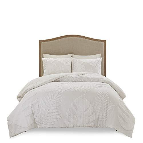 Madison Park Bahari Tufted Cotton Chenille Palm Duvet Cover Set