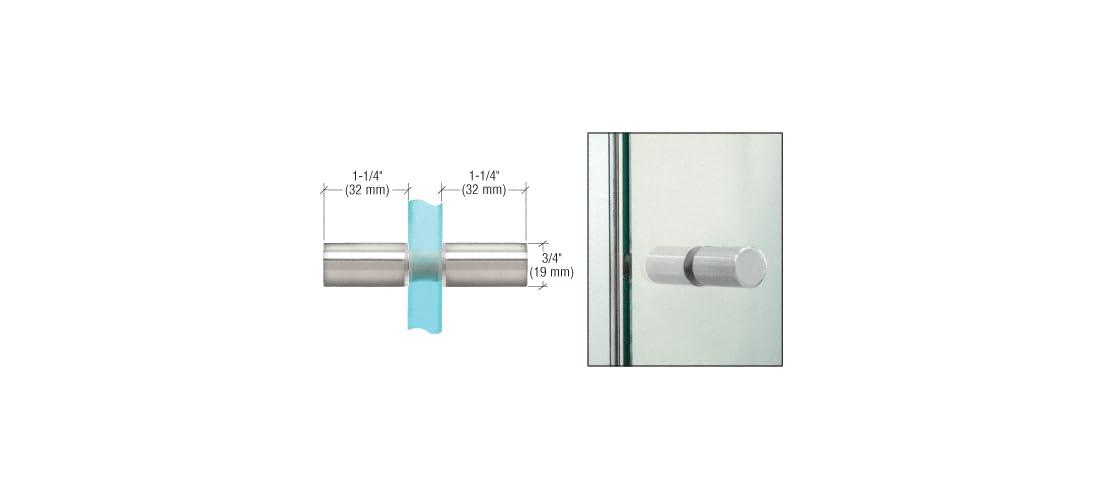 CRL SDK112CH Polished Chrome Cylinder Style Back-to-Back Shower Door Knobs
