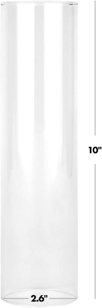 Clear Tall Glass Hurricane Candle Holders Set of 6