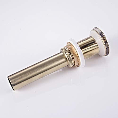 Brushed Gold Bathroom Pop-Up Drain with Overflow and Strainer