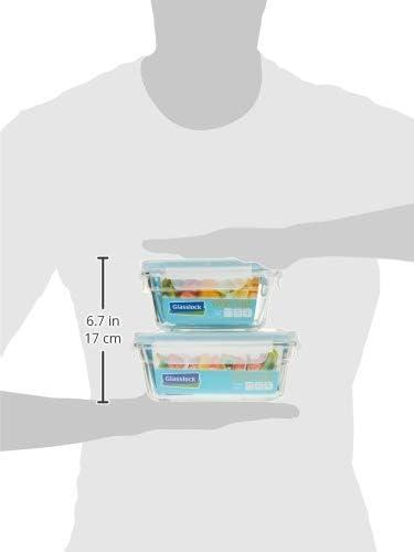 Rectangular Glass Airtight Food Storage Container Set, 4-Piece