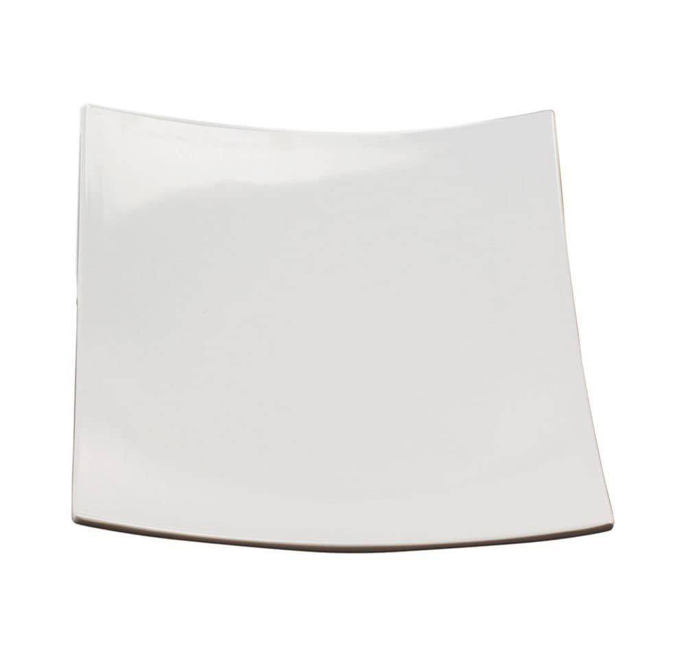 White Square Melamine Concave Serving Platter, 16"