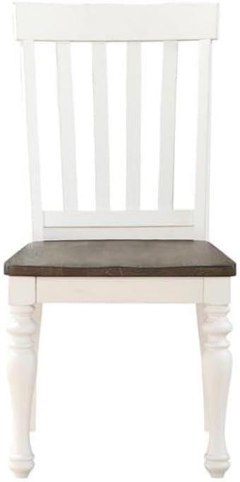 Steve Silver Co. Set of 2 18" Joanna 2 Tone Side Chair Ivory/Charcoal: Hardwood Frame, Slat Back Design, CSA Certified