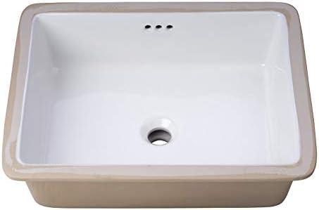 Miseno  17 x 13 in. Rectangular Undermount Bathroom Sink with Rear Overflow, White