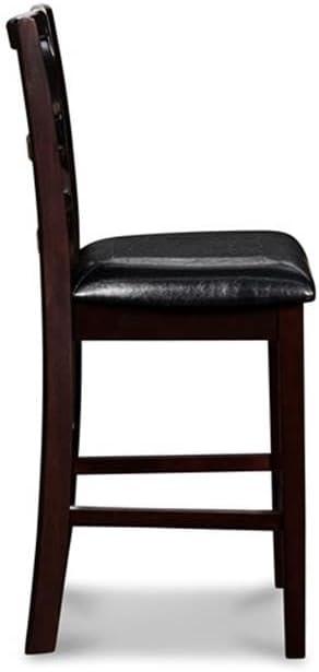 New Classic Furniture Gia Solid Wood Counter Chair in Ebony Black (Set of 2)