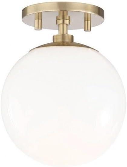 Mitzi Stella 1 - Light Semi-Flush Mount in  Aged Brass White Shade