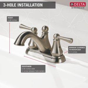 Haywood Centerset Bathroom Faucet with Drain Assembly, 2-handle Bathroom Sink Faucet