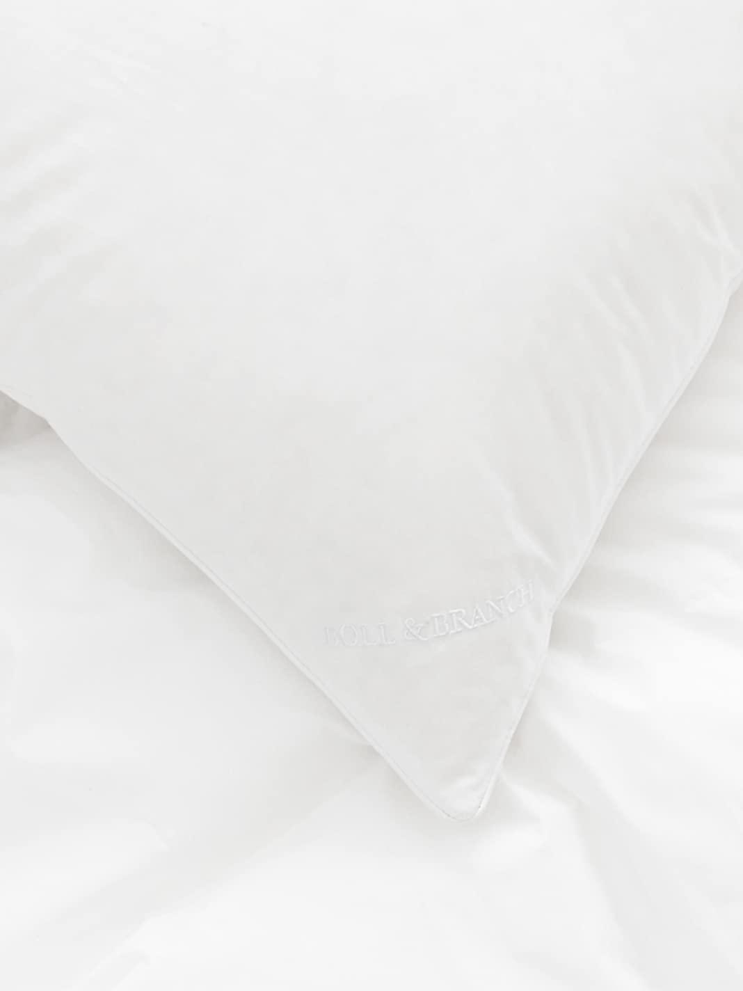 BOLL & BRANCH Down Alternative Pillow - Medium, Standard - Cooling Shell - Hypoallergenic Primaloft Luxury Down Alternative Fill - Superior Support