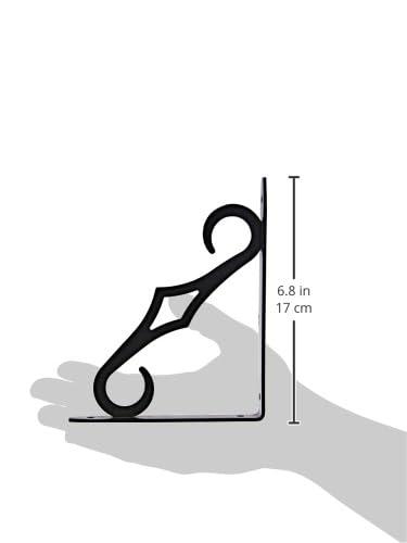 Knape & Vogt John Sterling Colonial Style Decorative Shelf Bracket, 7-Inch, Black, RP-0090-7BK