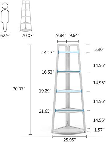 Hommoo 5-Tier Corner Shelf, 70" Tall Corner Ladder Shelf Small Bookshelf