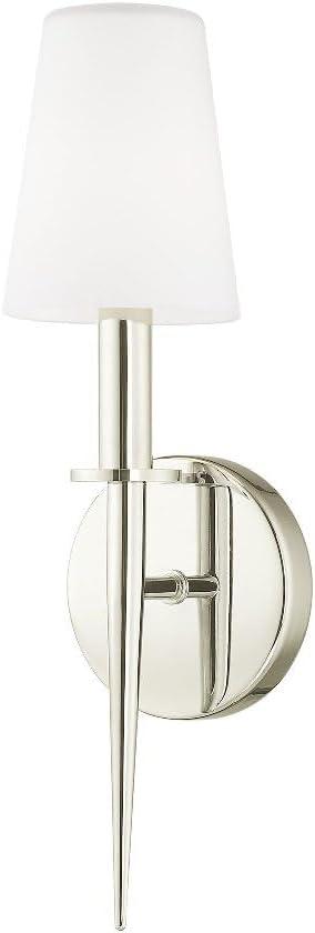 Polished Nickel Wall Sconce with Opal White Glass Shade