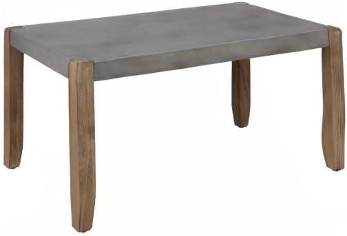 Alaterre Newport 36"L Faux Concrete and Wood Coffee Table