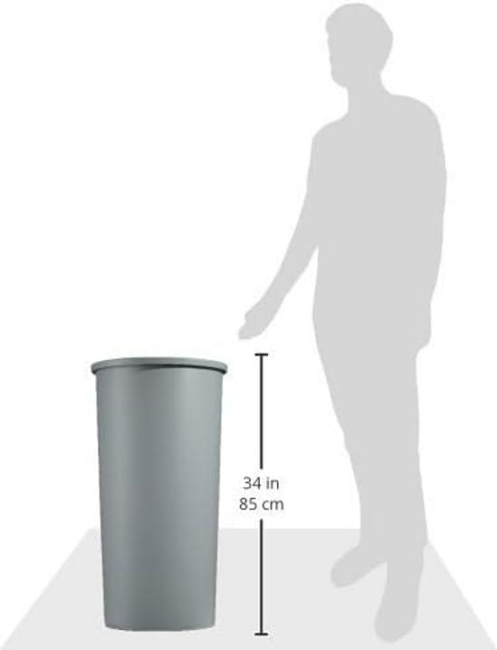 Gray Round 22-Gallon Plastic Waste Container