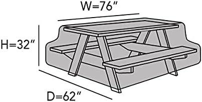 Classic Green Vinyl Weather-Resistant Picnic Table Cover