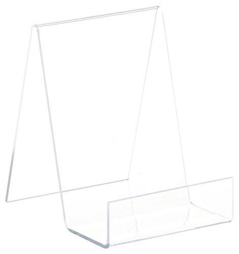 Plymor Clear Acrylic Flat Back Display Easel With 2" Box Ledge, 5.5" H x 4" W x 5" D