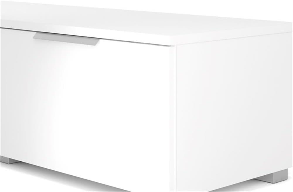 Tvilum Match 2 Drawer TV Stand with 2 Shelves, White High Gloss