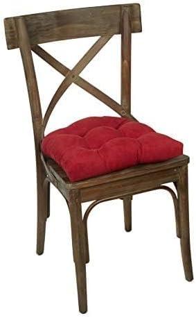 Plush Red Polyester Non-Slip Dining Chair Cushions, 15x15 Inches, Set of 4