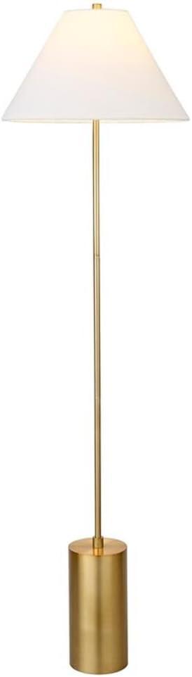 Henn&Hart 18" Brass Metal/Fabric Floor Lamp