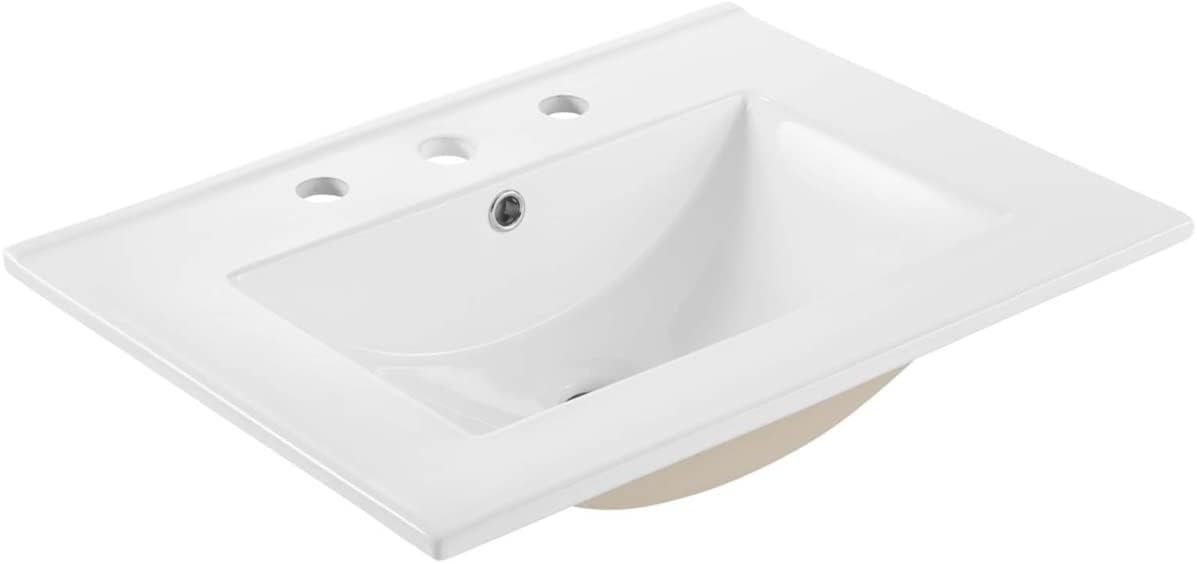 Cayman 24" White Ceramic Above-Counter Bathroom Sink