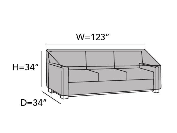 Covermates Outdoor Patio Sofa Cover - Premium Polyester, Weather Resistant, Drawcord Hem, Seating and Chair Covers, 123W x 34D x 34H, Clay