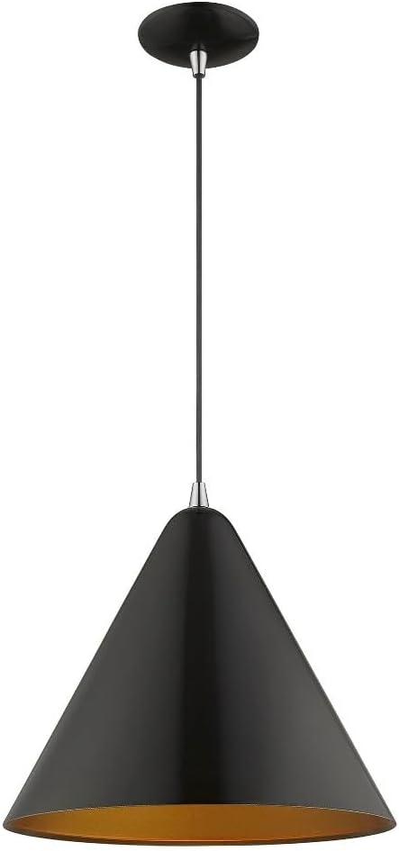 Livex Lighting Dulce 1 - Light Pendant in  Brushed Aluminum/Polished Chrome